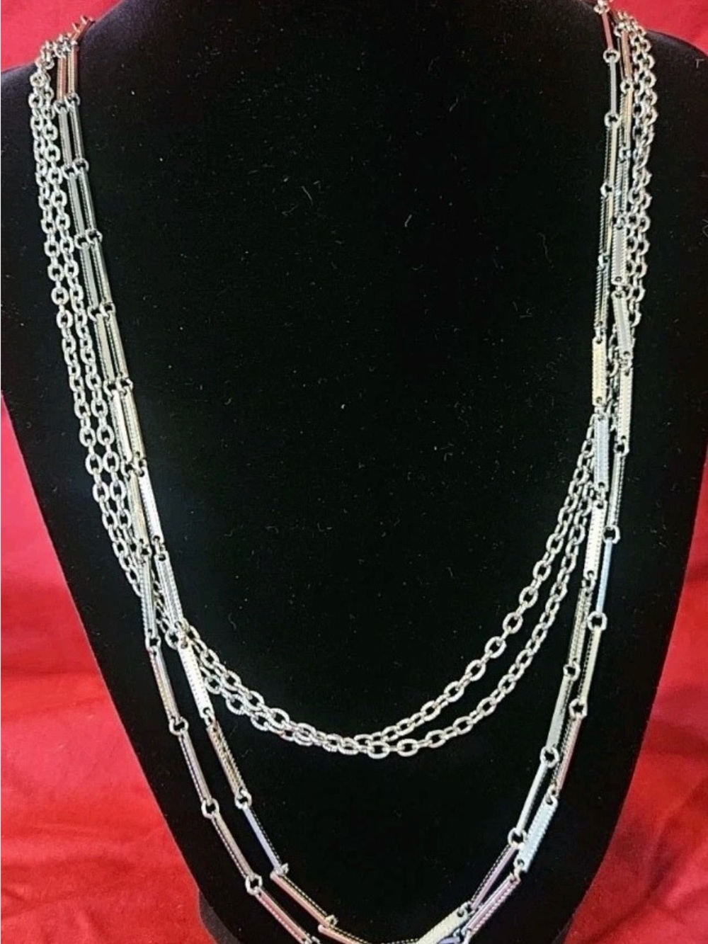Layered Silver-Tone Multi-Chain Necklace - Women's Jewelry